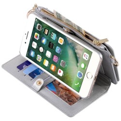 iPhone 6(S)plus - Porte Monnaie pochette similicuir multifonctionnel