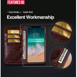iPhone Xs max - Etui portefeuille cuir schwaz
