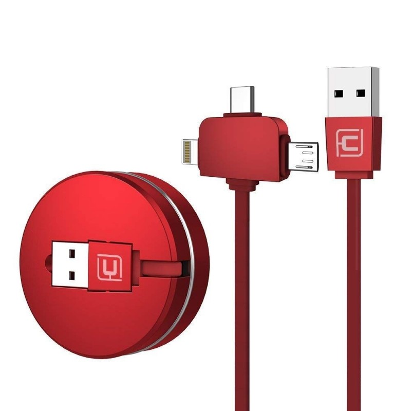 CAFELE Câble de Charge USB rétractable pour IP & Micro USB & Type-C 3 en 1