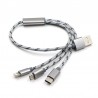 Câble de chargement USB 3 en 1 - Haute vitesse - 0,35 m Type C Grey