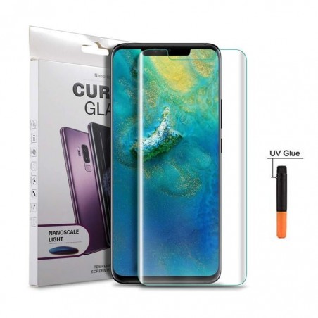 Huawei P30 - Protection Écran en Verre trempé de Dispersion Liquide avec Lumière UV 3D