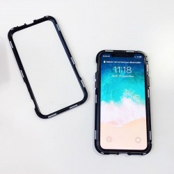 iphone 11- Etui lux metallique double face avec verre trempé