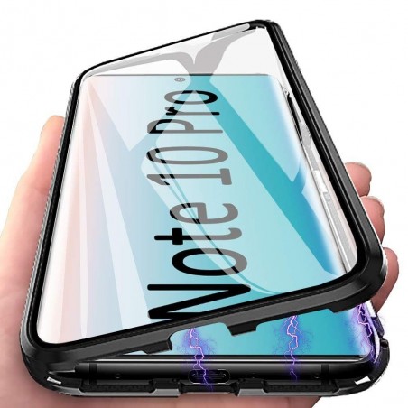 Galaxy Note10 - Etui lux metallique double face avec verre trempé