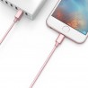 Câble lightning nylon Chargeur et Synchronisation pour iPhone - Rose