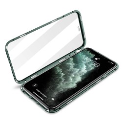 iphone 11 pro max -Etui metal VERT NUIT double face Etui de Lux