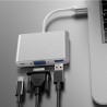 Adaptateur HUB type C à VGA/USB 3.0/Type C pour MacBook iPad Pro Samsung et Huawei etc.