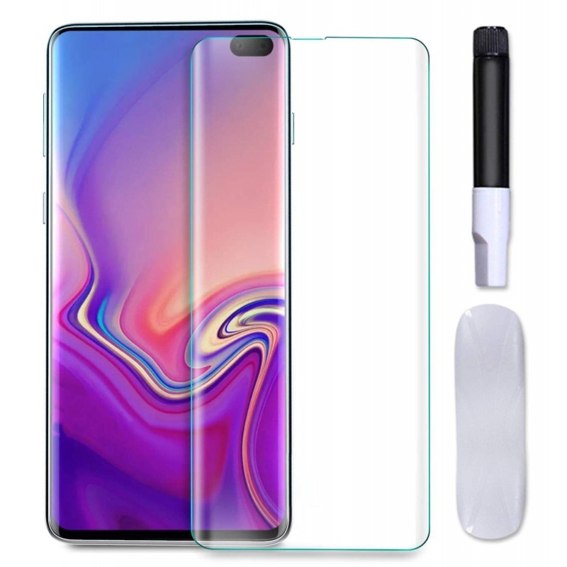 Galaxy S20+ - Protection Écran en Verre trempé de Dispersion Liquide avec Lumière UV 3D