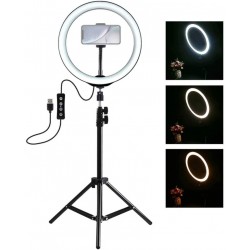 LED Lumière Anneau avec Trépied, Réglable 50-160cm