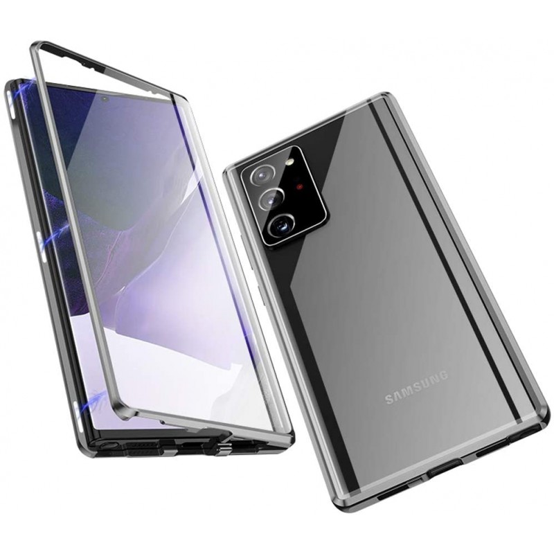 Galaxy Note 20 ultra - Etui lux metallique double face avec verre trempé