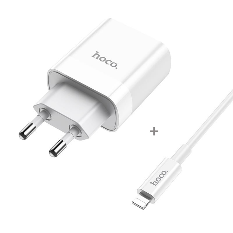 Hoco C80A Rapido Charger PD + QC 3A 20W Charger Set pour Apple Lightning