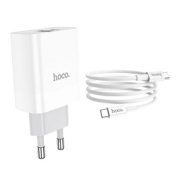 Hoco C80A Rapido Charger PD + QC 3A 18W Charger Set pour Apple Lightning