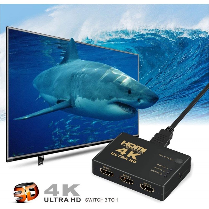 Switch HDMI HDMI Switch Commutateur HDMI 3 vers 1 Sélecteur HDMI