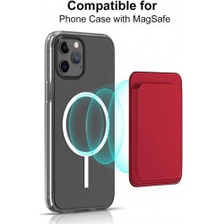 Étui de protection MagSafe en cuir pour Apple iPhone 12/Pro/Mini/Max-Rouge