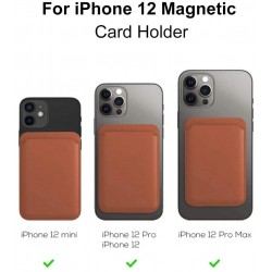 Étui de protection MagSafe en cuir pour Apple iPhone 12/Pro/Mini/Max-Brun
