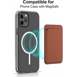 Étui de protection MagSafe en cuir pour Apple iPhone 12/Pro/Mini/Max-Brun