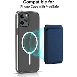 Étui de protection MagSafe en cuir pour Apple iPhone 12/Pro/Mini/Max-Bleu