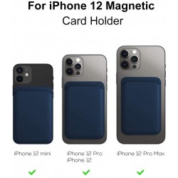 Étui de protection MagSafe en cuir pour Apple iPhone 12/Pro/Mini/Max-Bleu