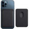 Étui de protection MagSafe en cuir pour Apple iPhone 12/Pro/Mini/Max -Noir