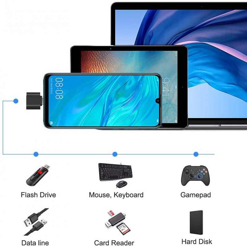 OcioDual OTG Adaptateur USB 3.0 Vers USB-C Femelle/Mâle Convertisseur