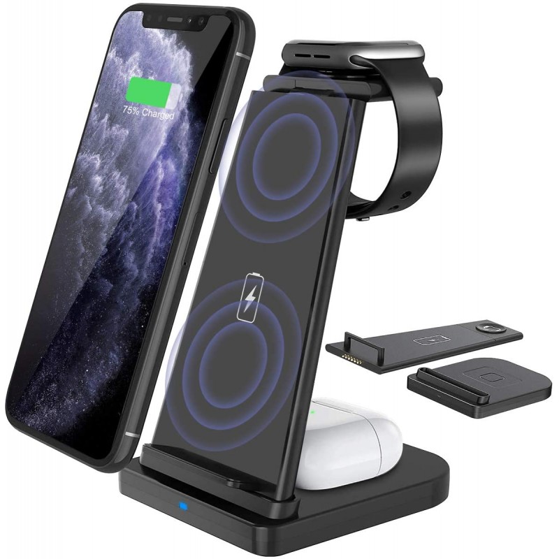 Chargeur Dock  iPhone, station d'accueil iphone 3 en 1 Apple Watch airpod