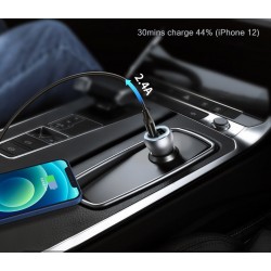 Ugreen Chargeur de voiture allume cigare double USB titan noir