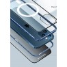 iPhone 12 Pro - Coque Magnétique magsafe double Face Verre anti espion-Bleu