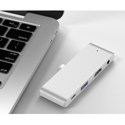 Hub USB C pour iPad Pro 2018 2020,7 en 1 type C vers HDMI 4K Adaptateur 60 W