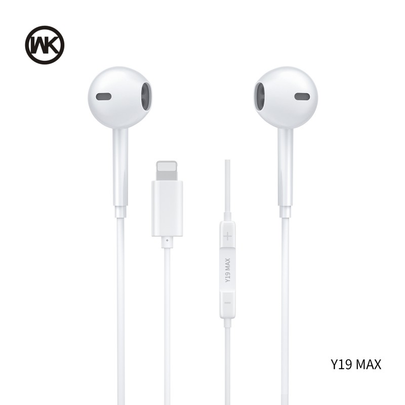 Écouteurs WK Apple EarPods avec télécommande compatibles iPhone 12/11/X/8/7