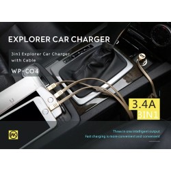 Chargeur de voiture 3 en 1 Wk Design WP-C04 3.4A