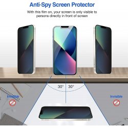 iPhone 14/13 Pro/13 - Verre Trempé Anti espion
