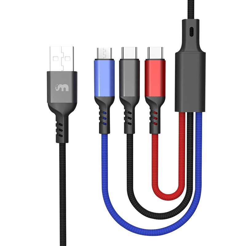 Câble de charge multiple Câble de chargeur multi USB Nylon tressé