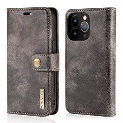 iPhone 13 Pro - Portefeuille étui coque détachable Brun