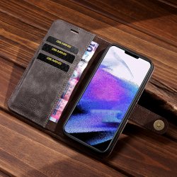 iPhone 13 Pro - Portefeuille étui coque détachable Brun