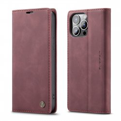 iPhone 12 Pro Max - Etui clapet portefeuille rouge caseme