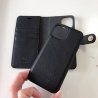 iPhone 13 Mini - Portefeuille étui coque détachable Noir