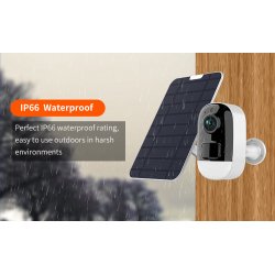 Caméra de surveillance PIR à batteries avec panneau solaire 4W