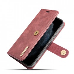 iPhone 12 Pro - Portefeuille étui coque détachable Rouge
