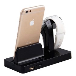 Chargeur Dock  iPhone, station d'accueil iphone 2 en 1 Apple Watch support écran iPhone