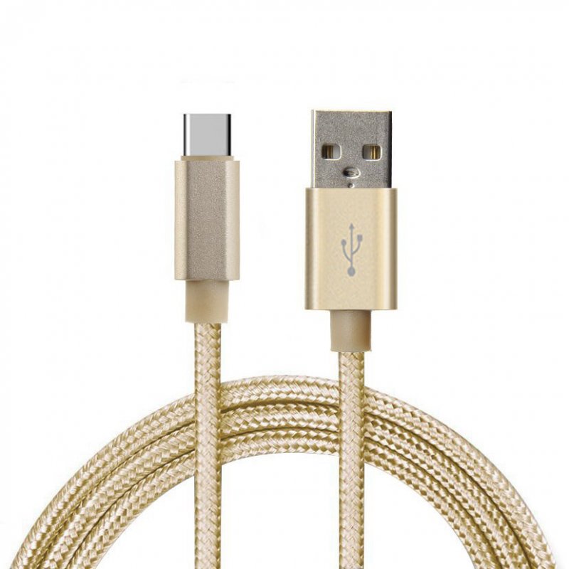 Câble USB Type C en Nylon 2A - Doré 100cm