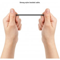 Câble USB Type C en Nylon 2A - Noir 100cm