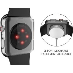 Apple Watch 45mm serie 7 - coque transparente noir avec verre trempé