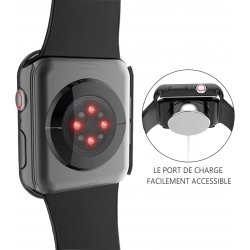 Apple Watch 41mm serie 7 - coque PC noir avec verre trempé