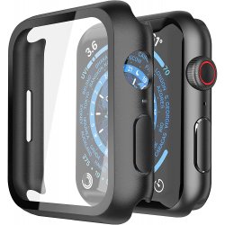 Apple Watch 41mm serie 7 - coque PC noir avec verre trempé