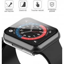 Apple Watch 41mm serie 7 - coque transparente noir avec verre trempé