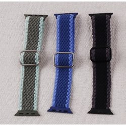 Apple watch 7/6/5 45/44/42mm - Bracelet nylon double couleur Bleu