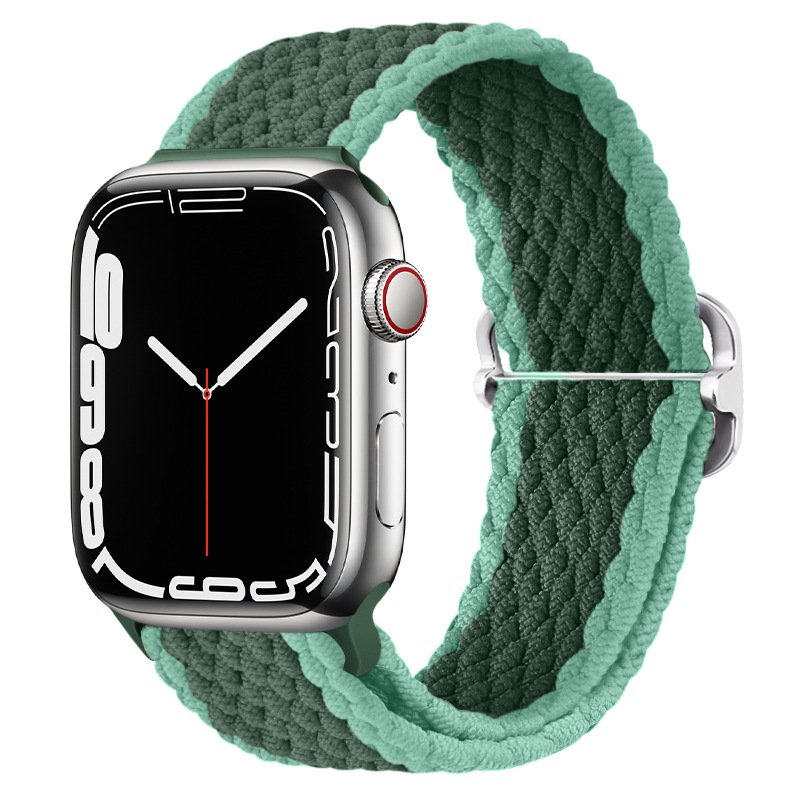 Apple watch 7/6/5 45/44/42mm - Bracelet nylon double couleur vert