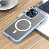 iPhone 13 pro - Coque Transparente magsafe bord Bleu Alpin avec Cercle magnétique intégré