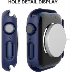 Apple Watch 41mm serie 7 - coque PC Bleu avec verre trempé