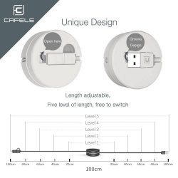 copy of Câble chargeur rétractable IOS&Micro USB CAFELE 1.3m