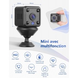 Mini Camera Espion WiFi Portable sans Fil Micro (Sans detection mouvement)